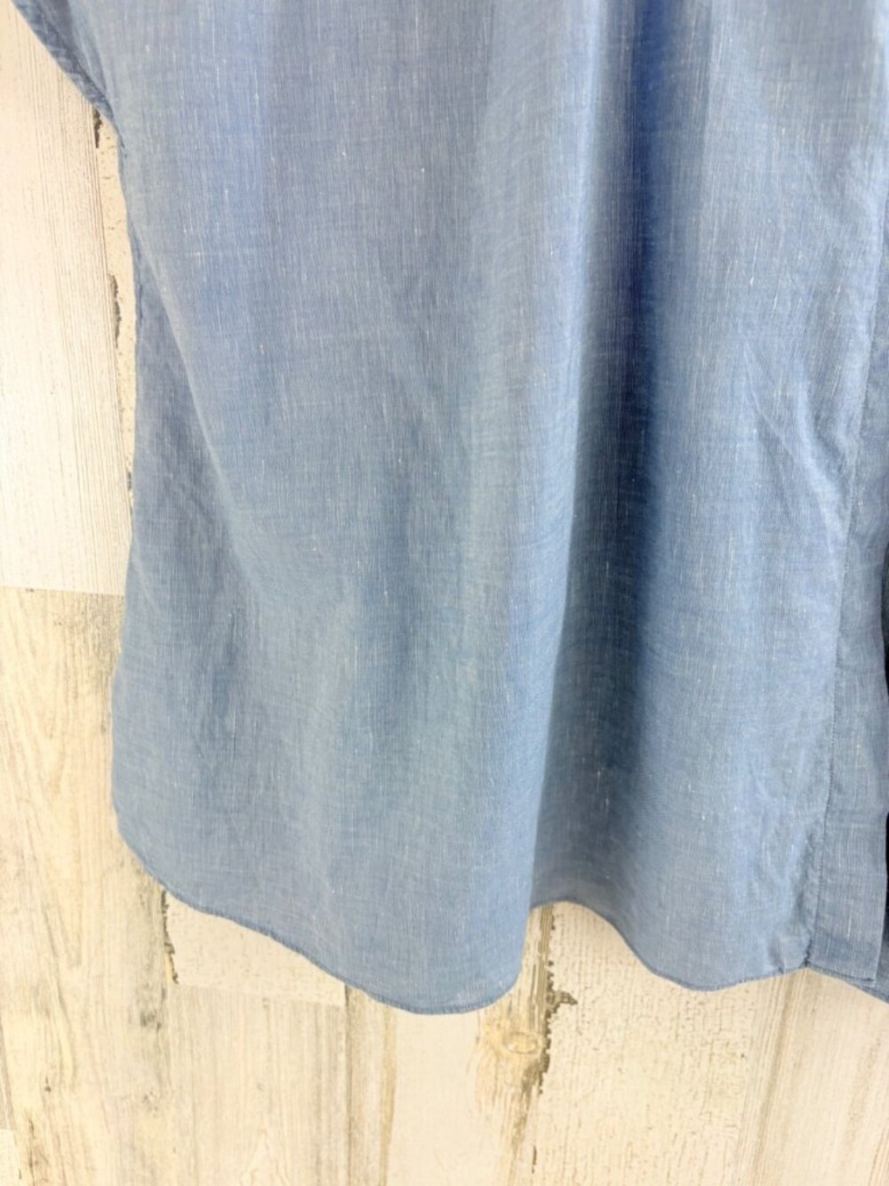 Ann Mashburn Atelier Kami Shirt Sz XL Blue Cotolino Chambray Button Down - Picture 4 of 14